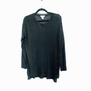 H&M long sleeve black tunic light weight top size medium